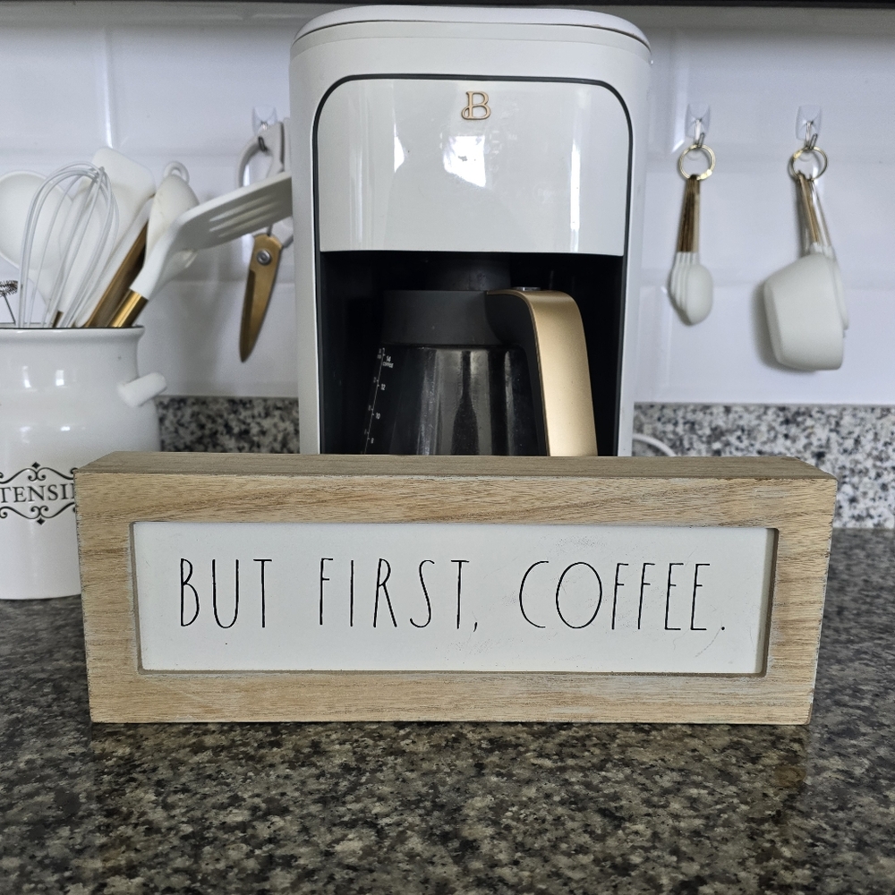 Rae Dunn White and Gold Coffee & Tea Accessories